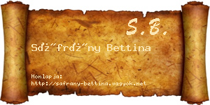 Sáfrány Bettina névjegykártya